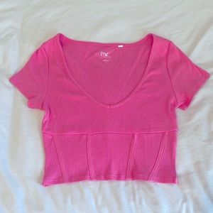 PINK PACSUN CORSET TEE • new • never worn • sold out • super comfy •